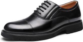 Generic Mens Classic Dress Shoes, Premium Calfskin Leather Business Shoes Non-Slip Rubber Outsole, Lace-Up Elastic Design for Office and Formal Occasions(5.5 