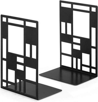 OEM Juego De 2 Sujetalibros, Sujetalibros Decorativos De Hierro En Forma De L, Antideslizantes Y Resistentes A La Corrosi&oacute;n, 17,5 X 12 X 9,5 Cm