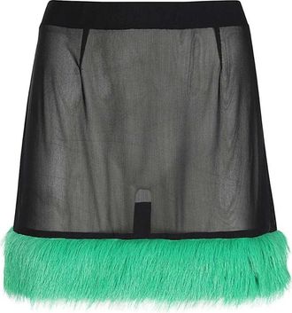 Heron Preston Contrastzoom Technische Stoffen Rok - Dames - Korte rokken - Zwart - M - Polyester - Rokken