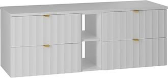 Petits Meubles Mueble bajo lavabo 2 compartimientos encimera estratificado Blanco