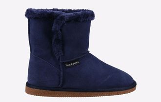 Hush Puppies Ashleigh MEMORY FOAM Slipper Boot Womens - Navy - Size UK 3