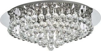 Searchlight Searchlight Hanna - 8 Light Semi Flush Ceiling Light Chrome with Crystals, G9
