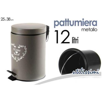 Trade Shop Trade Shop - Pattumiera Portaspazzatura 25x38cm 12lt Deluxe Cuore Home Moderno Tortora 664489