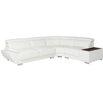 Vente-Unique Vente-unique - Divano angolare in pelle Bianco - Angolo a destra - nahia