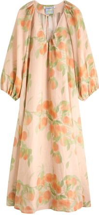 Bernadette Bernadette Georgette Printed Linen Midi Dress - Multi Print - 40 (UK12 / M)