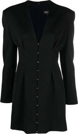 Del Core plunging V-neck fitted minidress - women - Silk/Virgin Wool/Acetate - 40 - Black