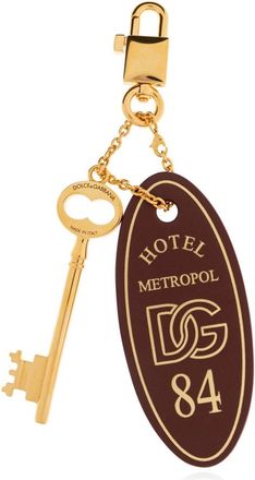 Dolce & Gabbana Sleutelhanger - Dames - Sleutelhangers & Tashangers - Geel - ONE Size - Leer - Accessoires