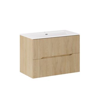 Petits Meubles Mueble lavabo individual encastrado paneles laminados y mdf roble
