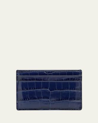 Tom Ford Mens Exotic Line Croc-Effect Card Holder