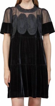 Fate Velvet Mini Dress In Black