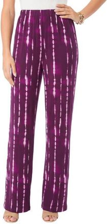 Roaman's Ultra Drape Pull On Pant in Dark Berry Variegated Tie Dye at Nordstrom, Size 5X