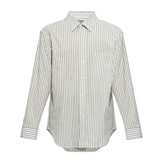 Balenciaga Shirt met fijne grijze strepen - Heren - Overhemden - Wit - Maat: S Katoen