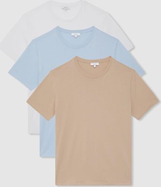 Reiss Neutral Bless Cotton Crew-neck Tailored-fit T-shirts-pack, Xxl