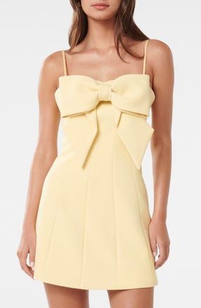 Ever New Hayley Bow Front Cocktail Minidress in Aspen Gold at Nordstrom, Size 14
