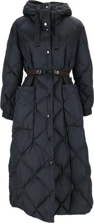 Max Mara Mtcabete Lange Pufferjas - Dames - Mantels - Blauw - Maat: S Zijde