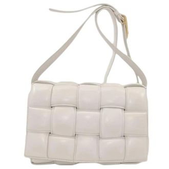Bottega Veneta Pre-owned Vintage Schoudertas - Dames - Pre-owned - Wit - Maat: ONE Size Leer