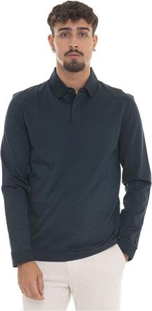 HUGO BOSS Tegel Micro Print Polo Shirt - Heren - Polos - Blauw - S - Katoen - Tops