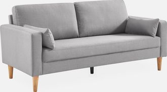Sweeek Sof&aacute; De Tela Con Patas De Madera, 3 Plazas