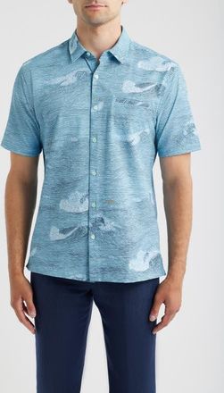 Tori Richard Honu Sighting Performance Pucker Shirt in Sky Blue at Nordstrom, Size Xx-Large