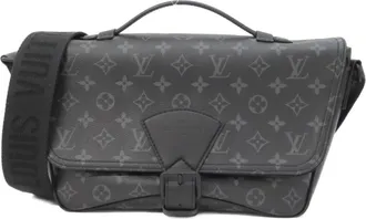 Louis Vuitton Black Coated Canvas Shoulder Bag (Pre-Owned)