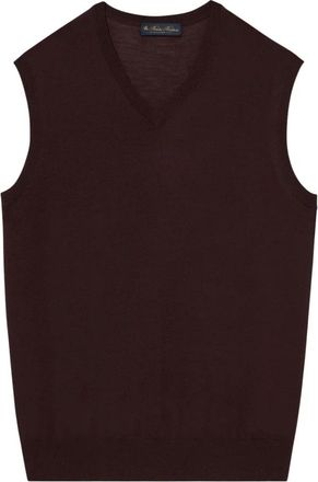 Brooks Brothers Gilet in Lana Merino - - Knitwear - Uomo - Rosso - 2XL