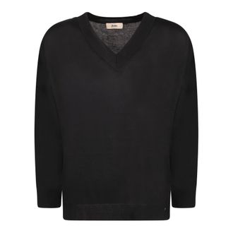 Herno Long Sleeve Knit - Dames - V-hals truien - Zwart - S - Truien & Vesten