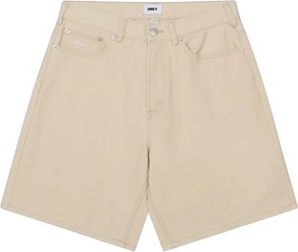 Obey Bigwig Baggy Denim Jorts - Heren - Korte Broeken - Beige - W28 - Denim - Korte Broeken