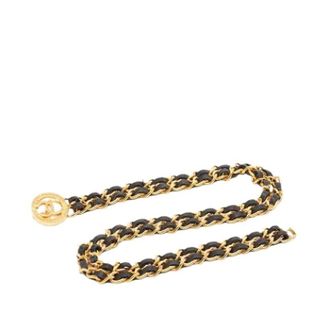 Chanel Pre-owned Leather Woven Double Chain Link Belt - female - Chanel Vintage - Vintage Belts - Multicolor - ONE SIZE - Pre-owned