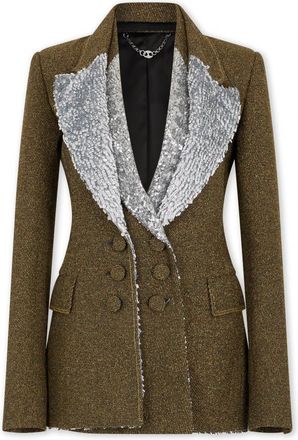 Paco Rabanne Tailored Blazer in Wool - Dames - Blazers - Geel - S - Katoen - Jassen