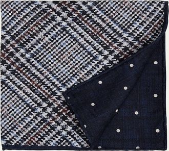 Brunello Cucinelli Mens Tartan Check Silk Pocket Square