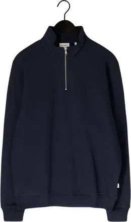 Les Deux Hoodies & sweatvesten, Heren, Blauw, M, Katoen, Norregaard Tonal Half-Zip Sweatshirt