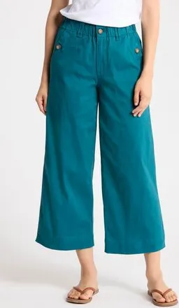 Democracy Wide Leg Ankle Crop Pants in Ocean Depths at Nordstrom Rack, Size 12