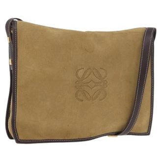 Loewe Pre-owned Suede Shoulder Bag - Dames - Pre-owned - Bruin - Maat: ONE Size Su&egrave;de