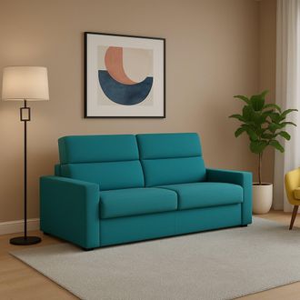 Dmora Sof&aacute; Fijo 2 Plazas Vialfre, Desenfundable, Hidrorepelente Hecho En Italia, Lavable, 180x95x100h Cm Azul
