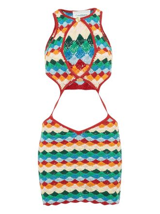 Casablanca crochet cut-out dress - Blue