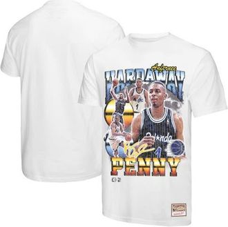 Mitchell & Ness Mens Mitchell & Ness Penny Hardaway White Orlando Magic Hardwood Classics Commemorative Player Collage T-Shirt at Nordstrom, Size X-Large