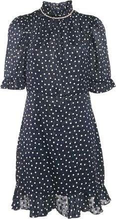 Sandro Pre-owned jurk met stippen en ruches - Blauw