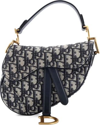 Dior Saddle Handbag Oblique Canvas Mini shoulder bag - Blauw