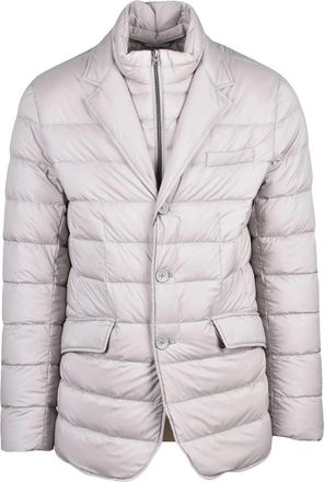 Herno Light Grey Quilted Polyamide Down Jacket