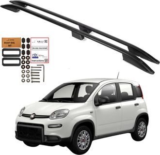 OEM Barras De Techo Fiat Panda Desde 2012 Aluminio Negro Resistente S&oacute;lido