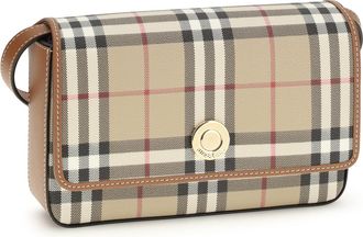 Burberry Womens Hampshire Mini Shoulder Bag Vntg Chk-Briar Brown Wallet Chk/briar