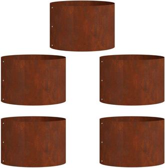 vidaXL Vidaxl - Garden Planters 5 pcs Brown 30 x 30 x 20 cm Corten steel