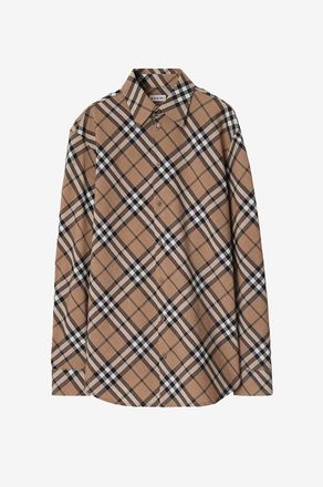 Burberry Gerades Wollmix-Hemd Linden Check