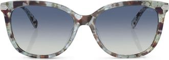 Coach tortoiseshell-effect sunglasses - women - Acetate - 57 - Green