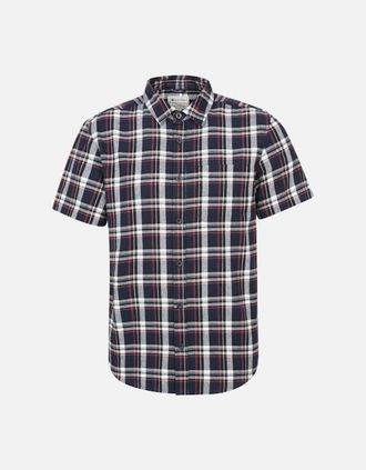 Mountain Warehouse Mens Mountain Warehouse Mens Trace Flannel Short-Sleeved Shirt - Blue - Size: 38/Regular