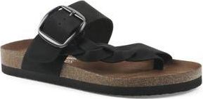 White Mountain Harleta Footbed Sandal in Black/Nubuck at Nordstrom Rack, Size 10
