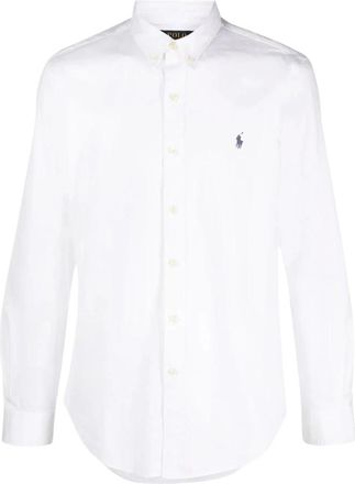 Ralph Lauren Katoenen Chemise - Heren - Casual Overhemden - Wit - S - Katoen - Overhemden