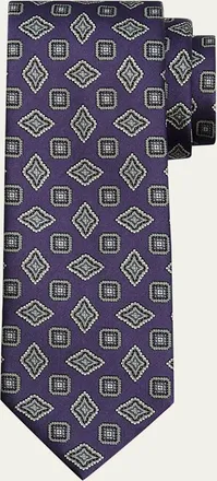 Brioni Mens Medallion Silk Tie