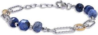Eye Candy Los Angeles Mens Micah Sodalite & Chain Bracelet in Silver at Nordstrom Rack
