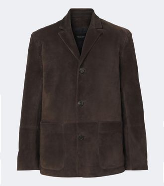 Yves Salomon Single-breasted suede jacket